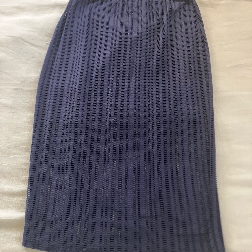 Alexander Wang Textured Blue Pencil Skirt